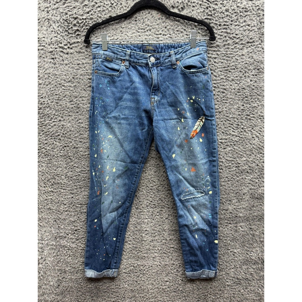 Polo Ralph Lauren The Astor Slim Boyfriend Ankle Jeans Medium Wash Girls Size 16